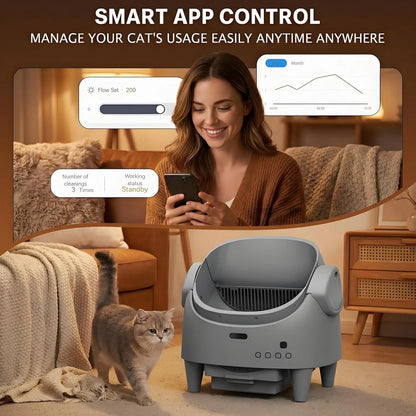 Automatic Cat Litter, Self-Cleaning WiFi App Control