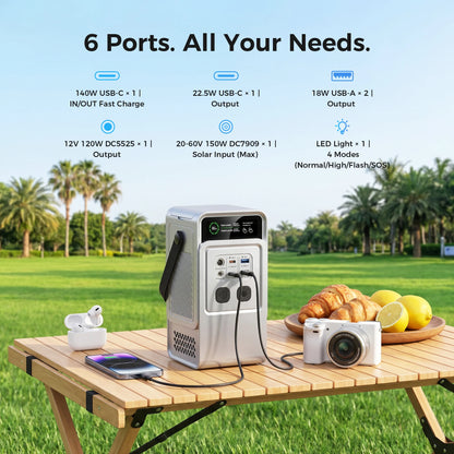 Portable Power Station, Emergency Solar Power Bank for Camping