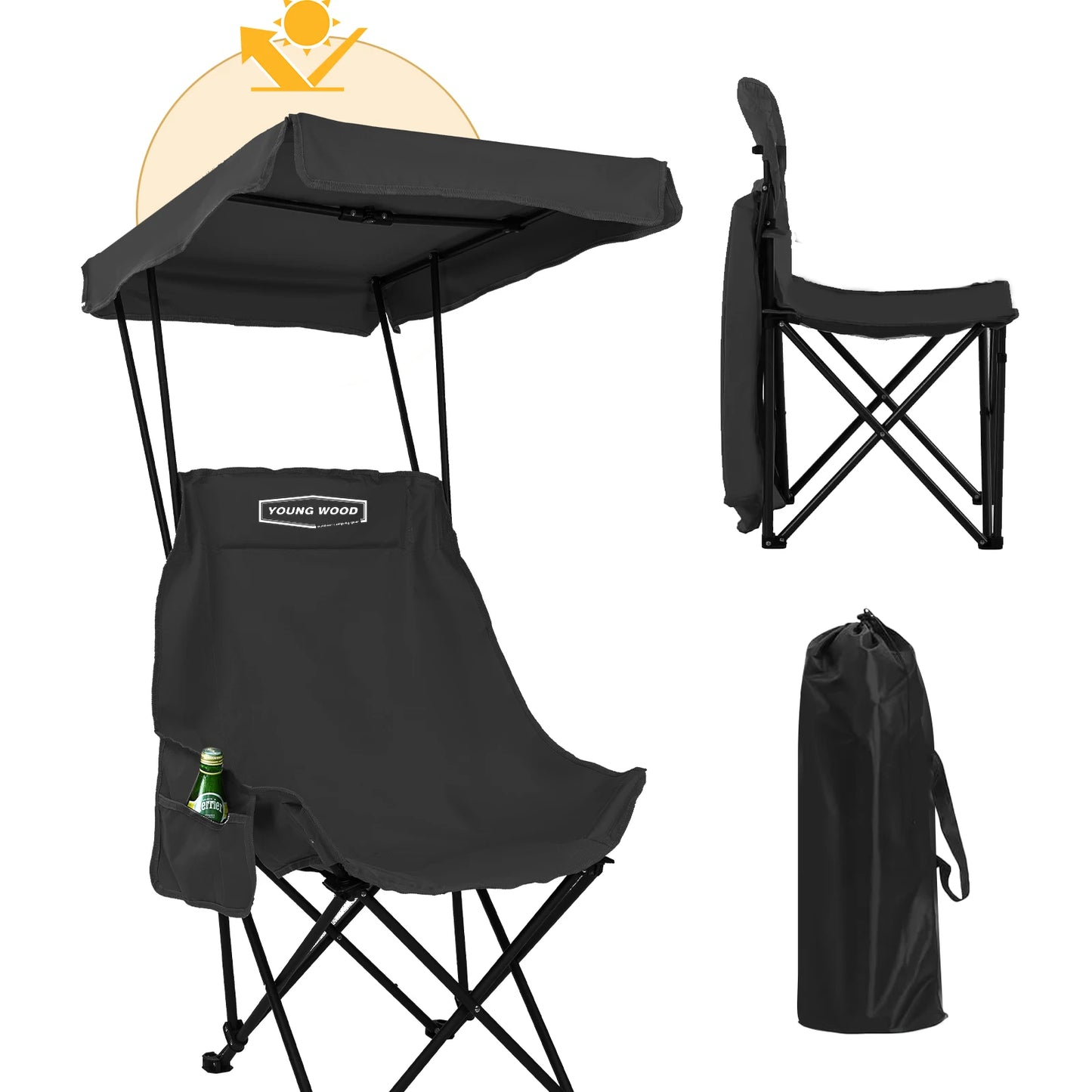 Camping Chair Beach Chair With Shade Canopy
