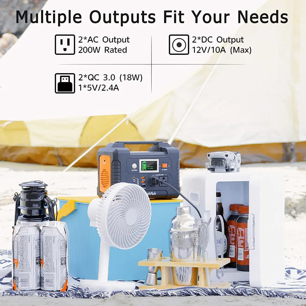 Portable Power Station,  Solar Generator,  Battery Backup for Camping
