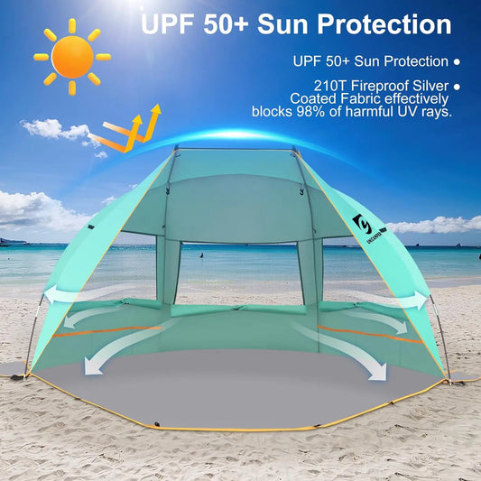Beach Tent 3 Person with Extended Waterproof Floor