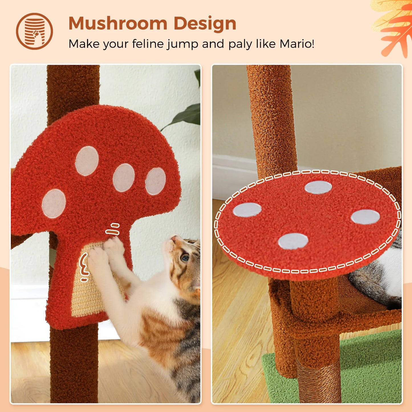 Cat Tree with Scratching Posts, Cat Condo, Hammock