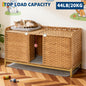 Cat Litter Box Enclosure Furniture, Handwoven Rattan Cat Houses