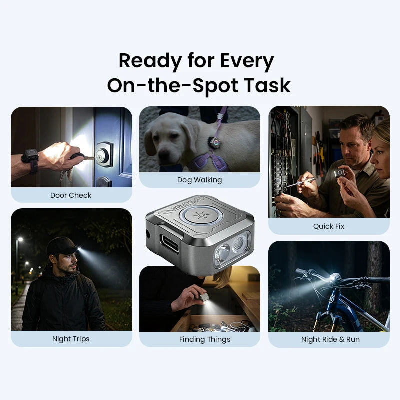 Pocket Flashlight RGB Signal Ring with UV Light