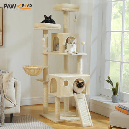 Multi-Level Cat Tree Tower with Sisal Scratching Post