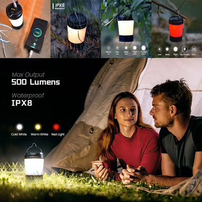 Camping Light, USB C Rechargeable, Emergency