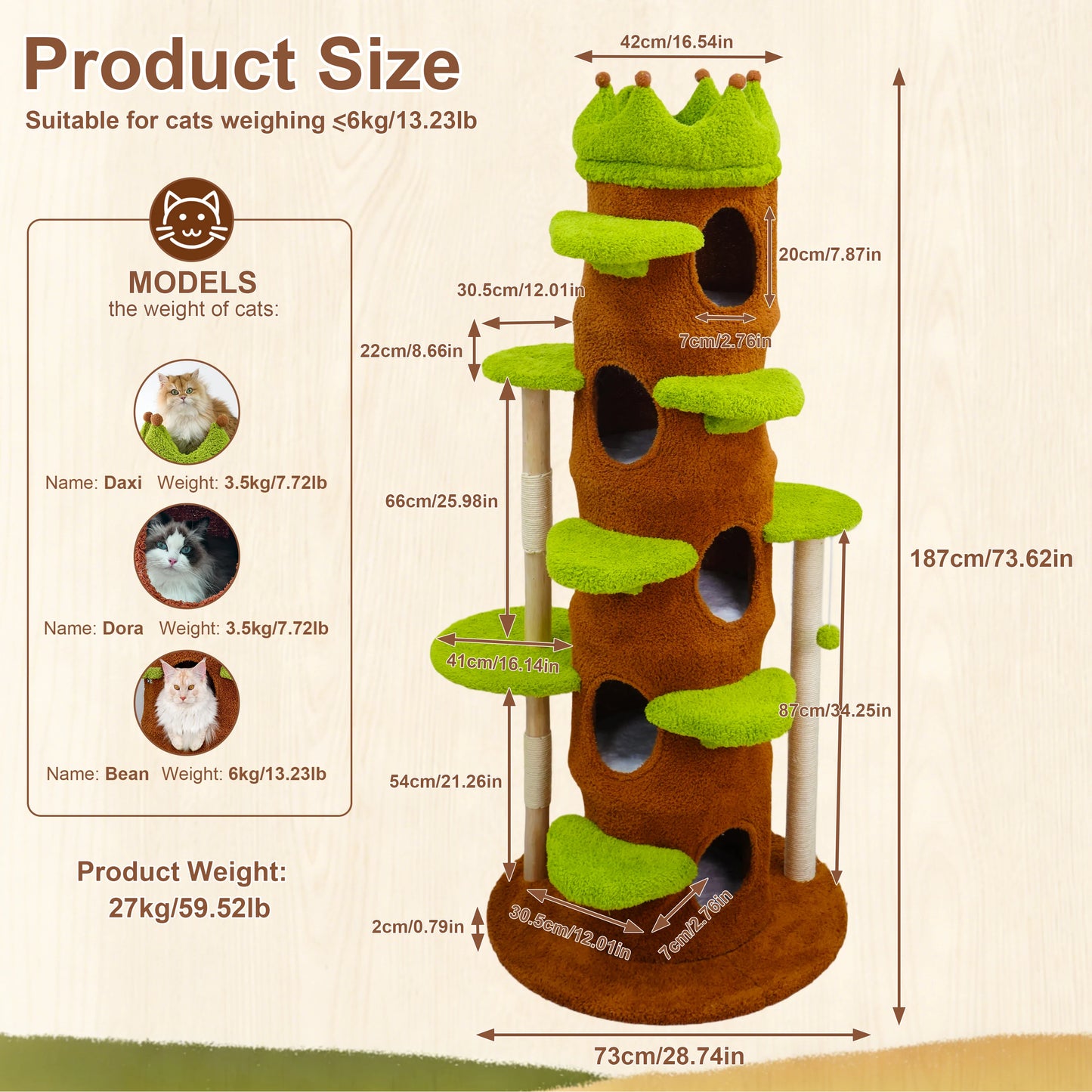 Cat Tree Tower with Scratching Post