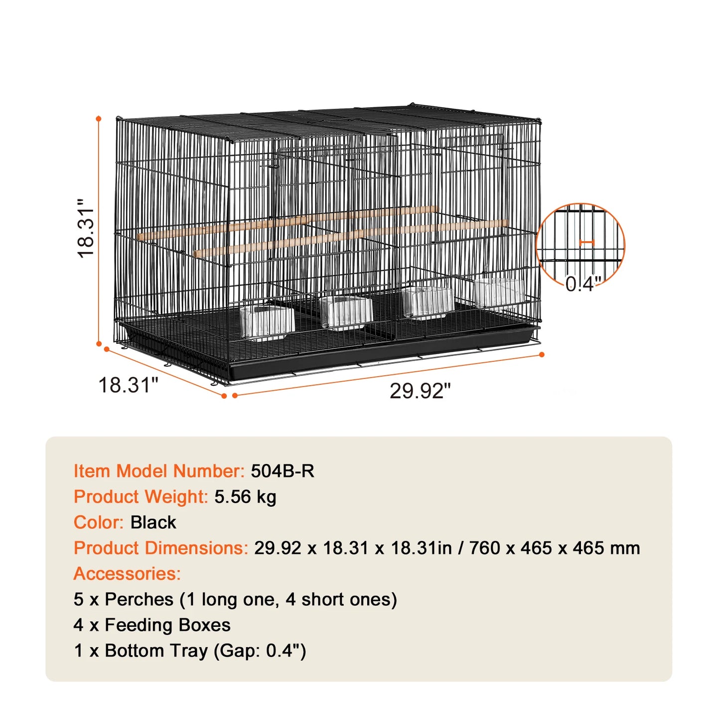 Bird Cage Stackable Divided Small Animal Cage
