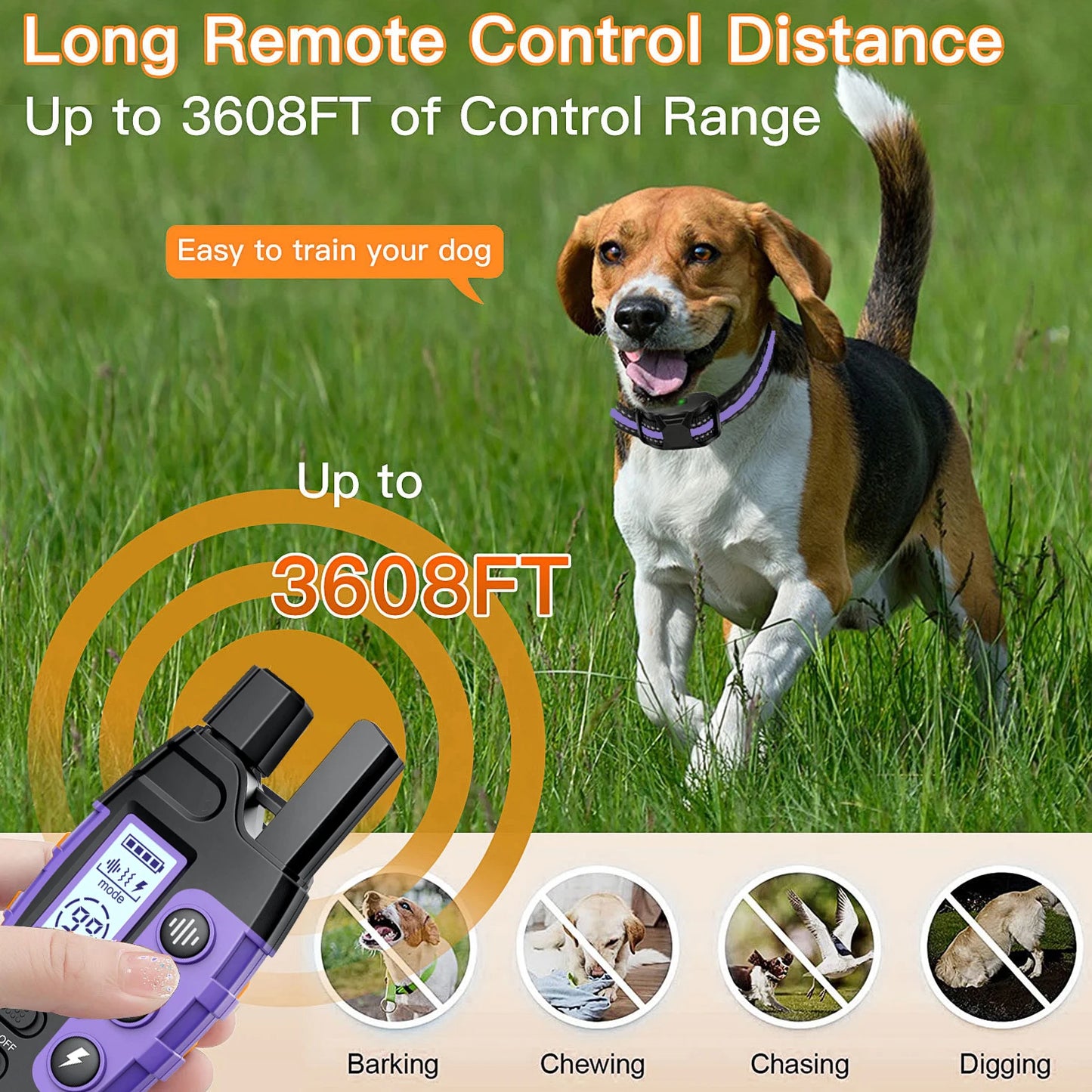 Electric Dog Training Collar For 5-120lbs Puppy