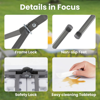Heavy Duty Foldable Table with Carrying Handle