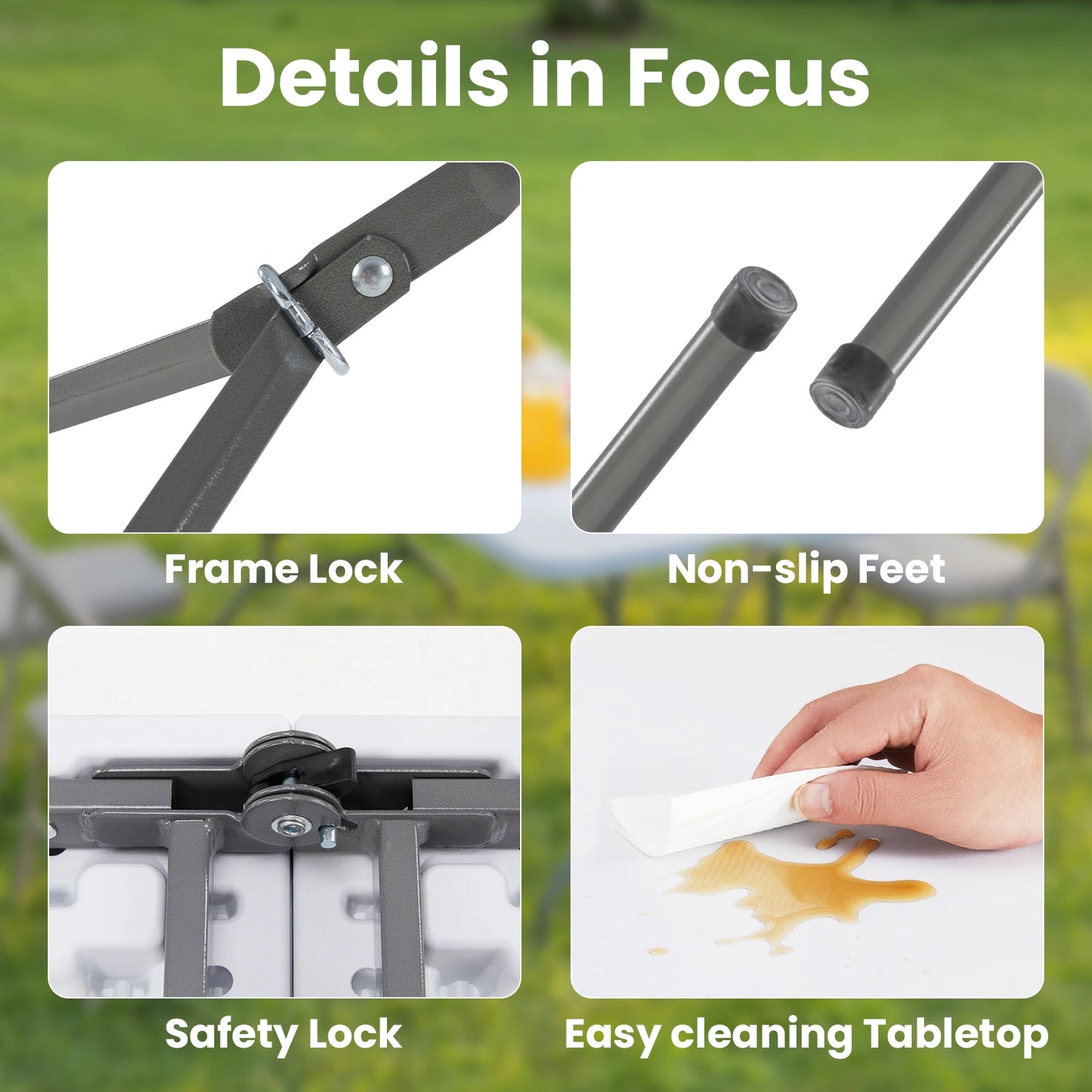 Portable Folding  Table with Carrying Handle