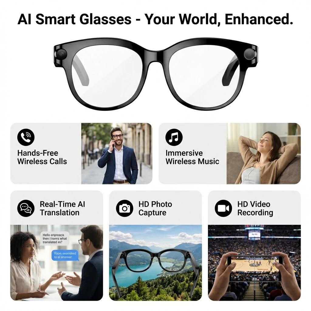 Smart Glasses 200W Pixels Camera