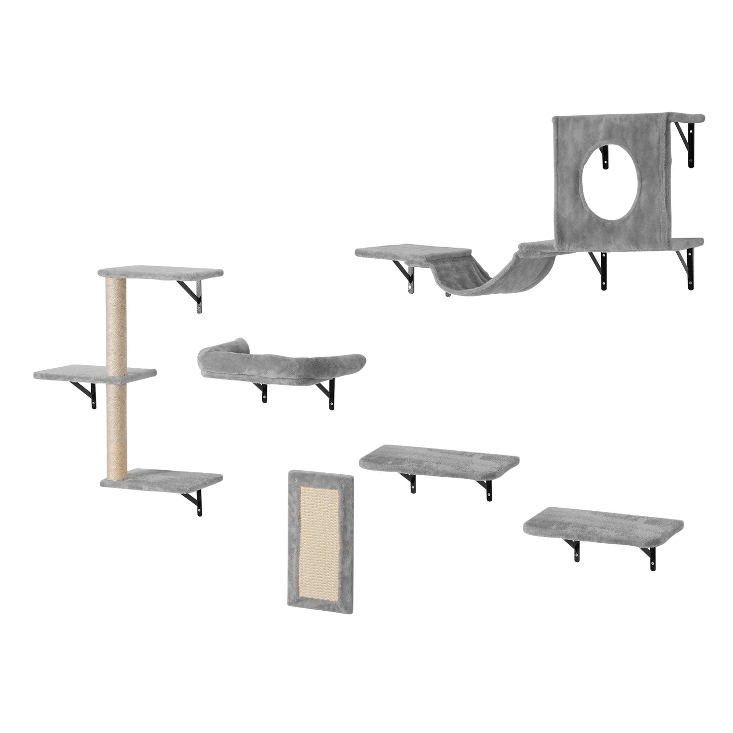 Wall Mounted Cat Shelves with Jumping Boards