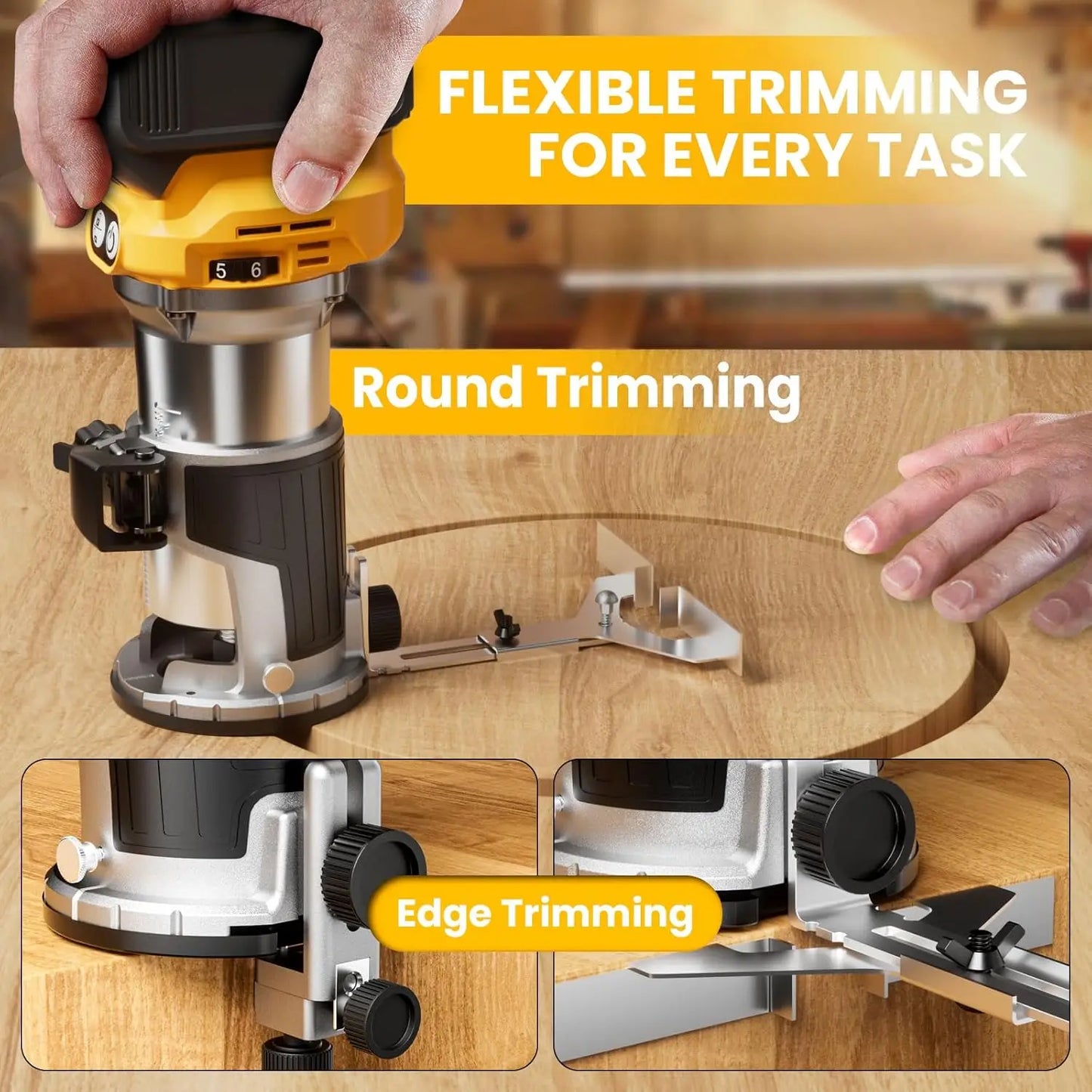 Cordless Compact Router, for Woodworking