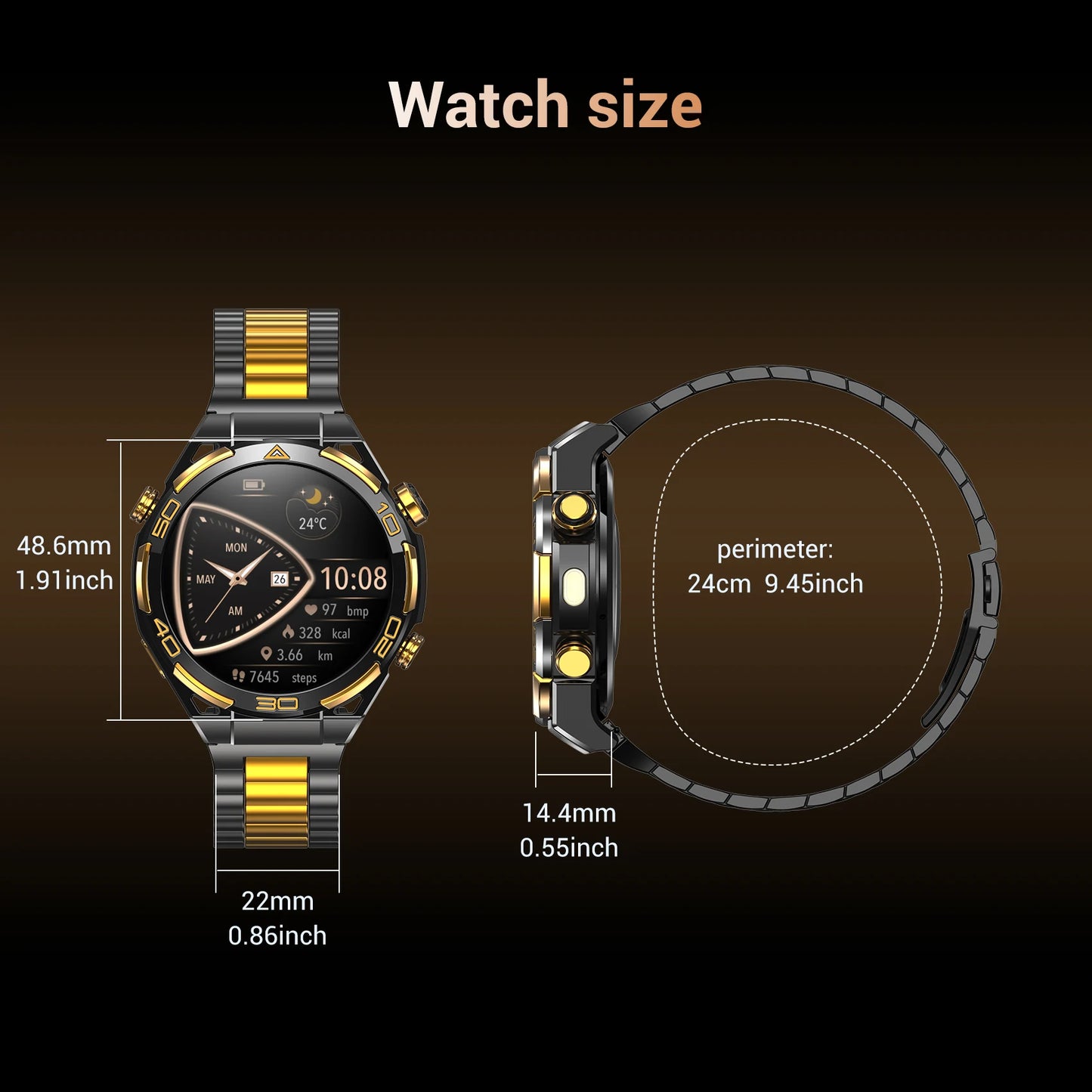 GPS Smartwatch with Flashlight, Bluetooth, Waterproof  for Men Women
