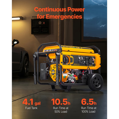 Portable Generator, Dual Fuel Generator with Electric Start