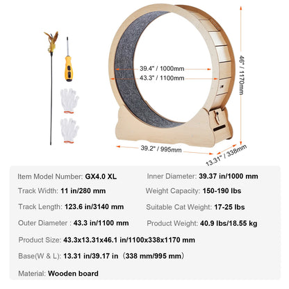Wooden Cat Exercise Wheel