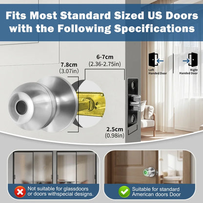 Fingerprint Door Lock Knob, Keyless Entry Bluetooth Electronic