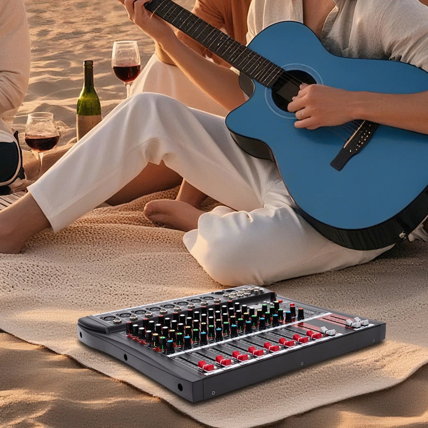 8 Channel Audio Mixer, Bluetooth, Power Amplifier, Sound Board