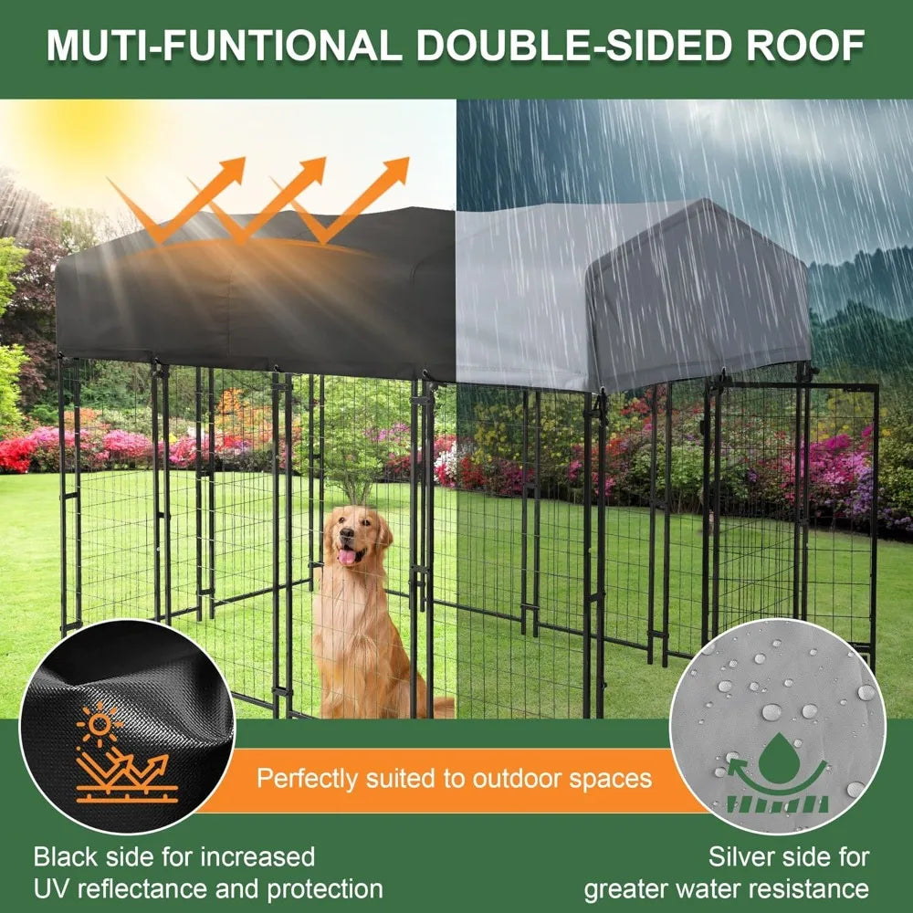 Heavy Duty Outdoor Dog Kennel with Roof