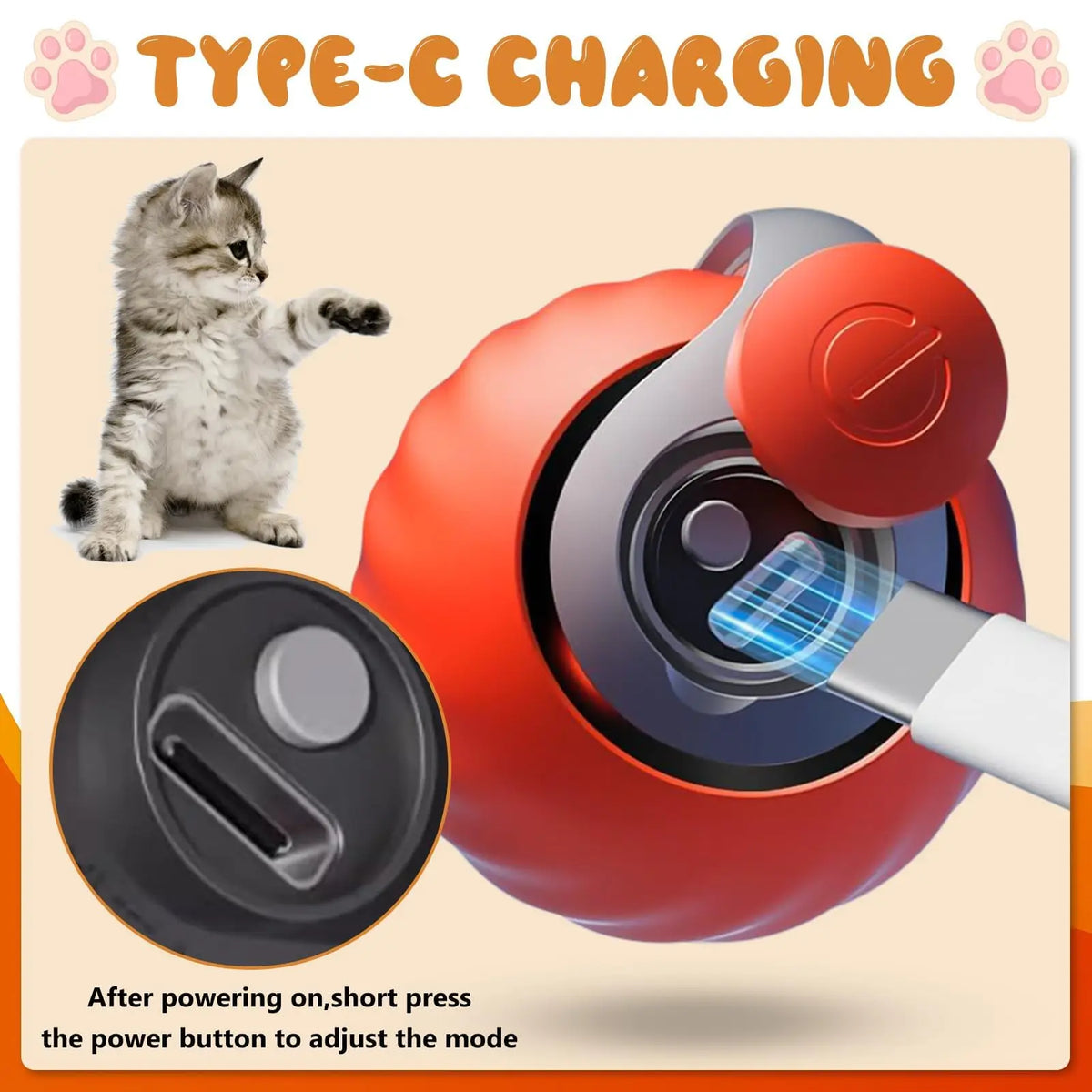 Speedy Tail Cat Toy, Interactive Cat Ball Toy