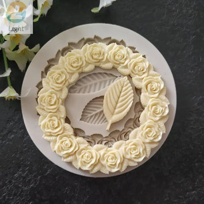Rose Garland Silicone Fondant Mold For Cake