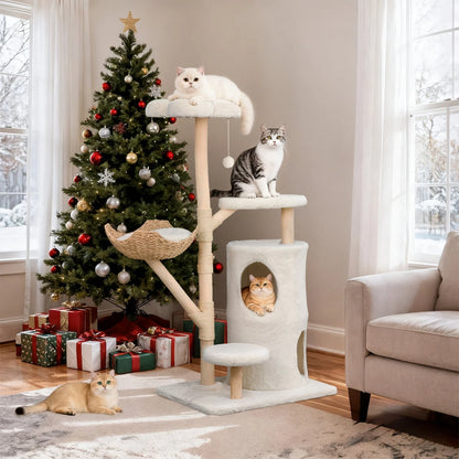 Cat Tree with Hanging Ball and Sisal Scratching Posts