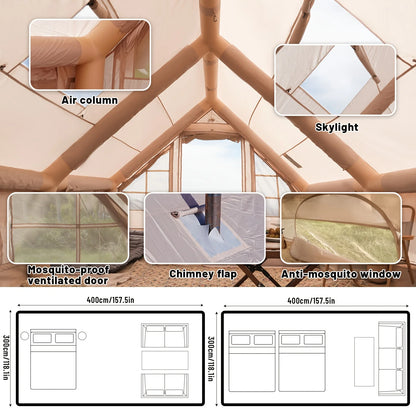 Inflatable Camping Tent with Skylight