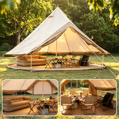 Bell Tent for Family Camping, Stove Jack, 4-8 People