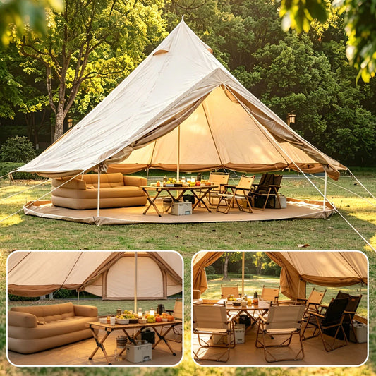 Bell Tent for Family Camping, Stove Jack, 4-8 People