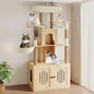 Cat Tree With Litter Box Enclosure, Sisal Scratching Posts And Hammock