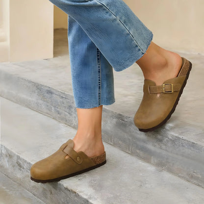 Vegan Leather Clogs Outdoor Slip-on Shoes