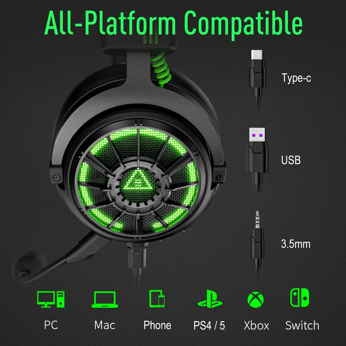 Gaming Headphones for PC/PS4/Xbox/Switch,