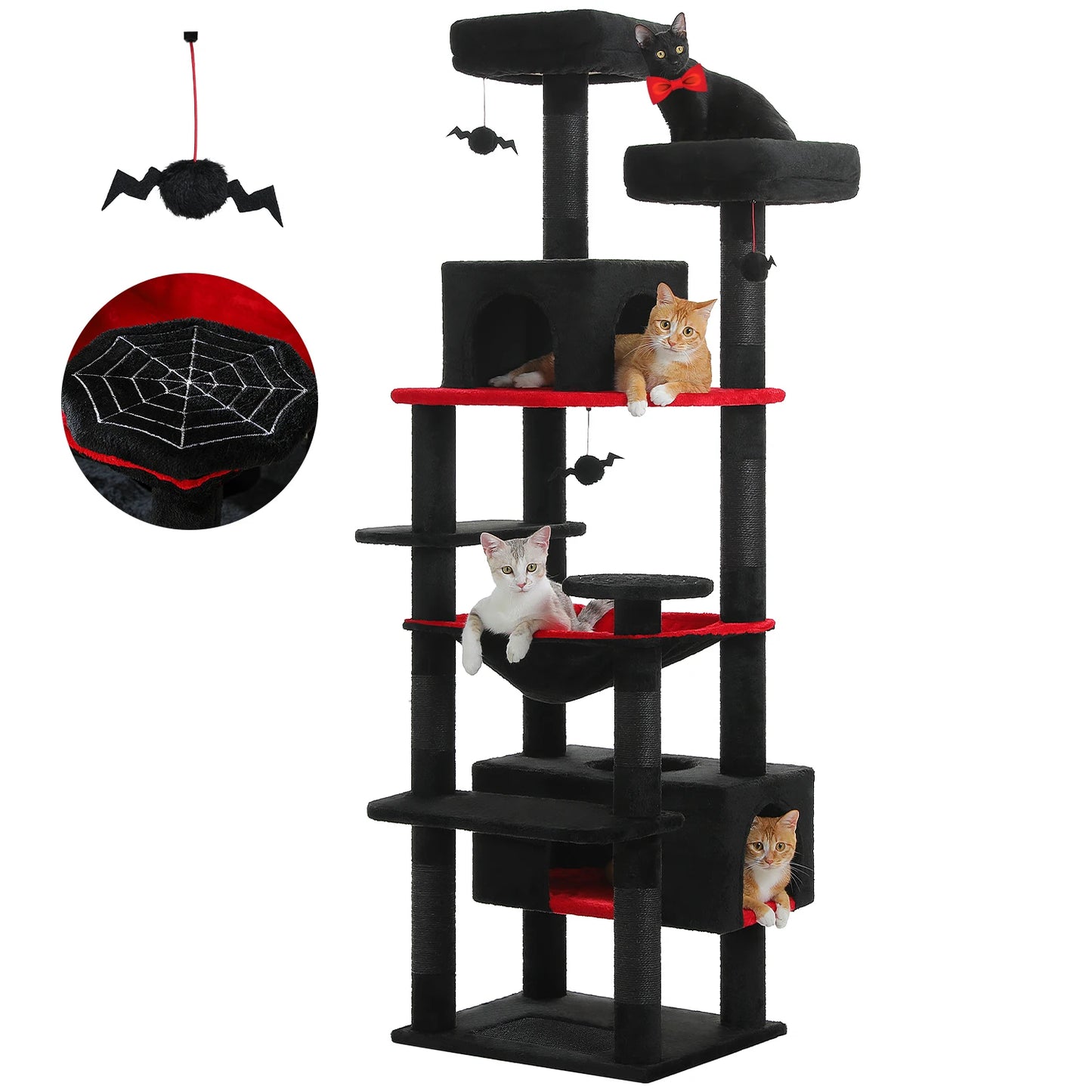 Cat Tree and Tower for Indoor Cats With Sisal-Covered Scratching Posts