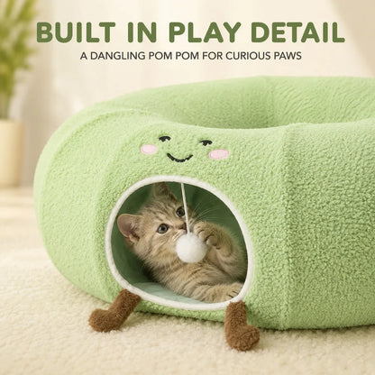 Convertible Cat Tunnel Bed With Hanging Ball