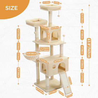 Multi-Level Cat Tree Tower with Sisal Scratching Post