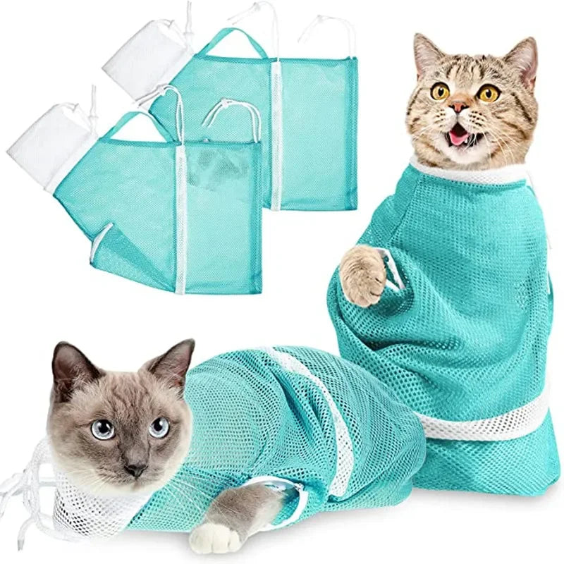 Mesh Cat Grooming Shower Bag