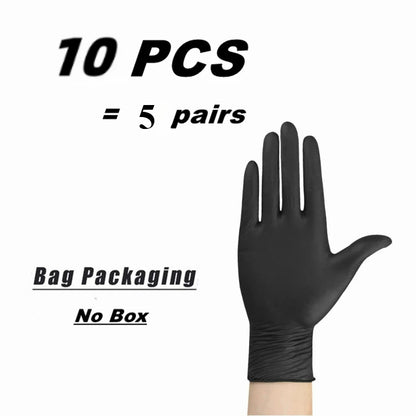 100PCS Black Nitrile Disposable Gloves Latex Free