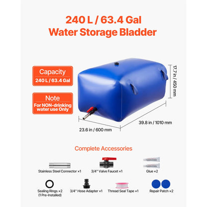 Water Storage Bladder, Portable & Collapsible