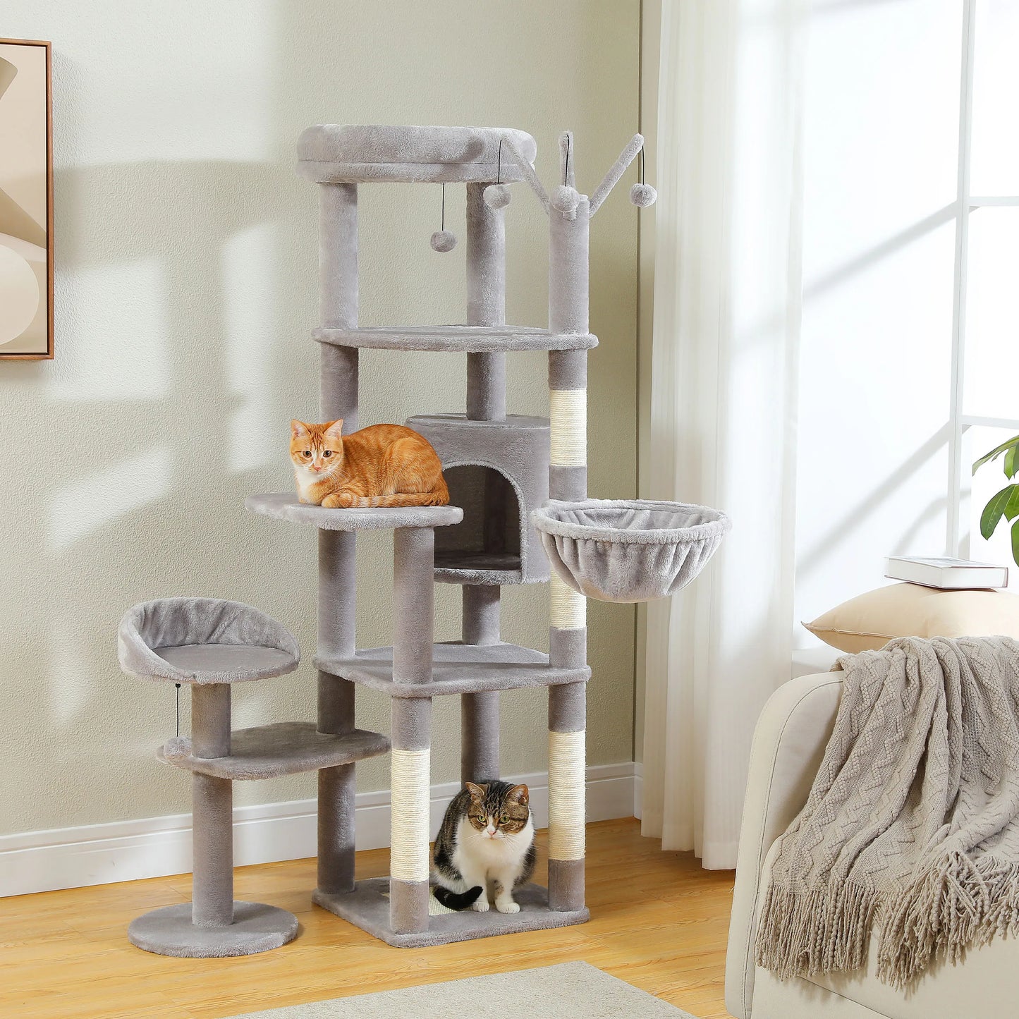 Cat Tree with Scratching Post, Hammock