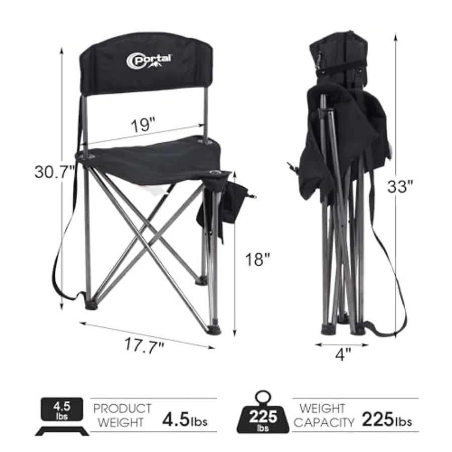 Quick Folding Tripod Stool with Backrest
