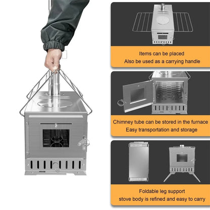 Wood Burning Stove for Outdoor Heating & Cooking