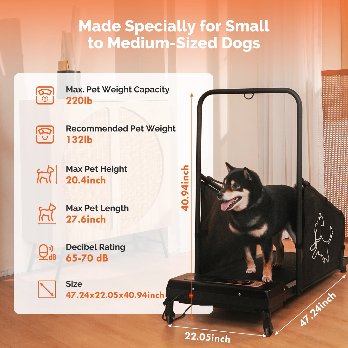 Dog Treadmill for Medium Dogs, for Pet Exercise