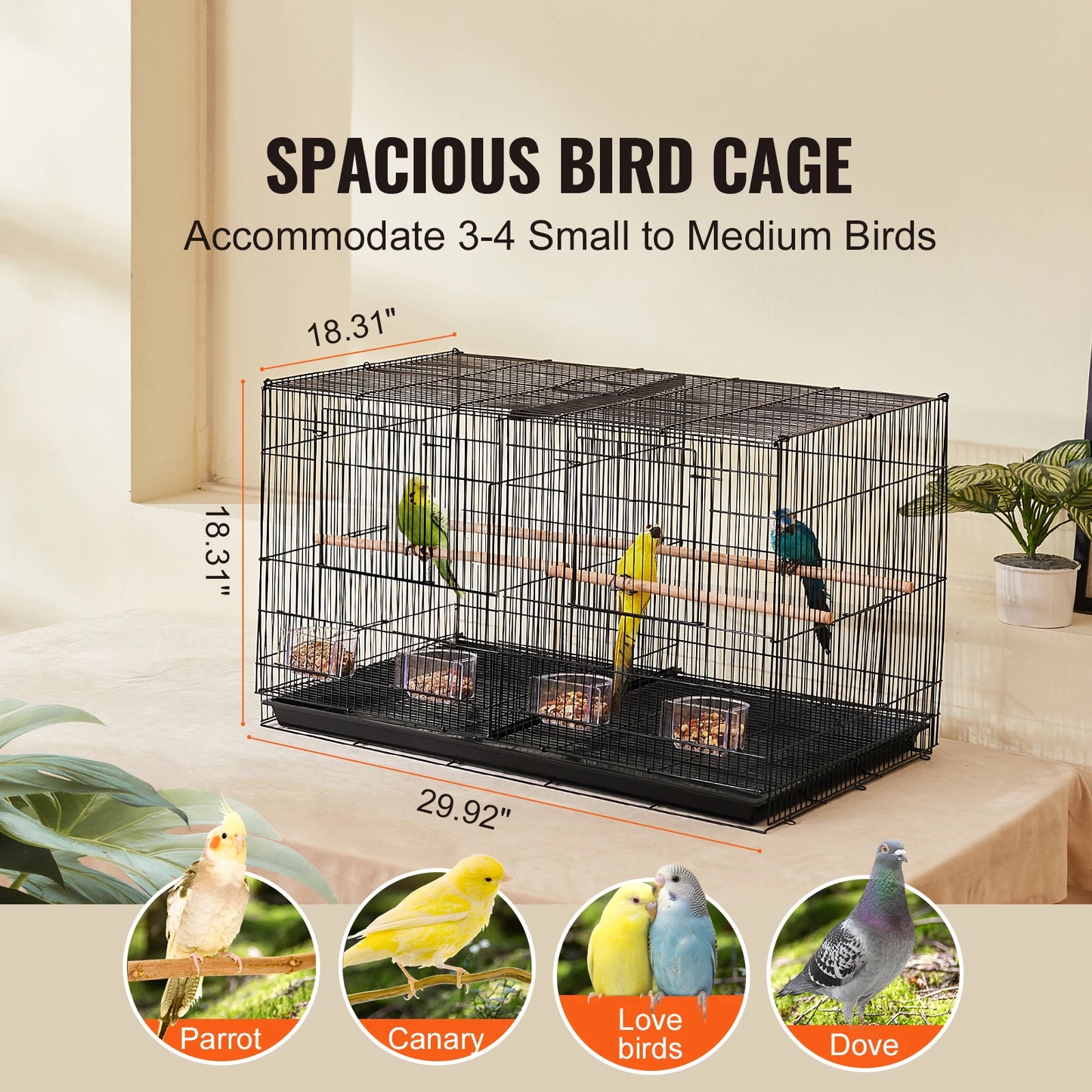 Bird Cage Stackable Divided Small Animal Cage