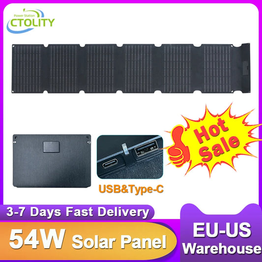 Solar Panel Portable, Folding, Outdoor Power Supply  ﻿