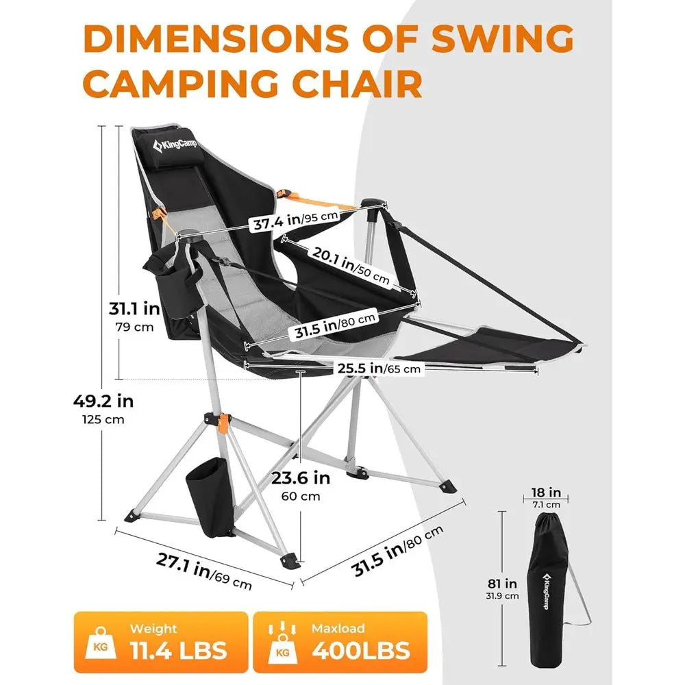 Hammock Chair, Oversized Rocking Swing with Cup Holder