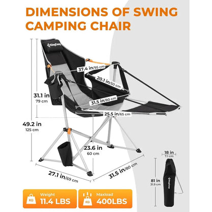 Hammock Chair, Oversized Rocking Swing with Cup Holder