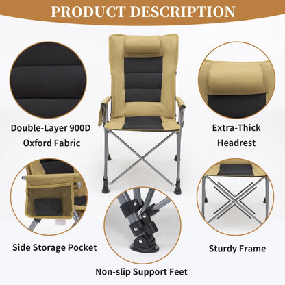 5-Position Adjustable Reclining Camping Chair