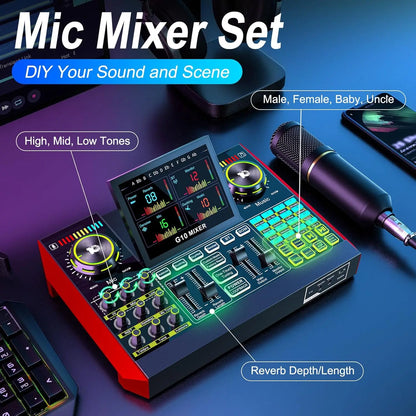 Microphone Bundle Live Sound Audio Mixer Kit