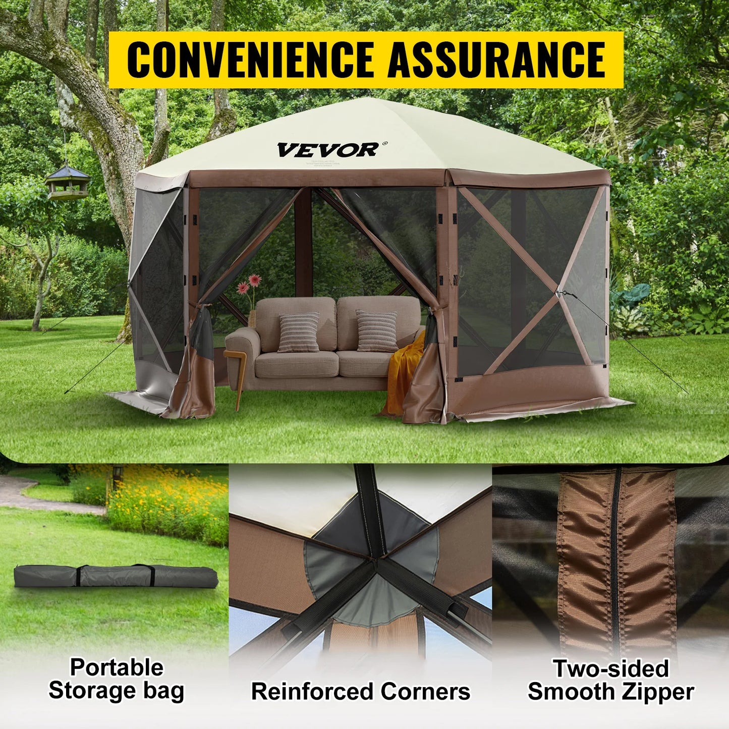 Pop-up Camping Gazebo Canopy Shelter 6 Sided